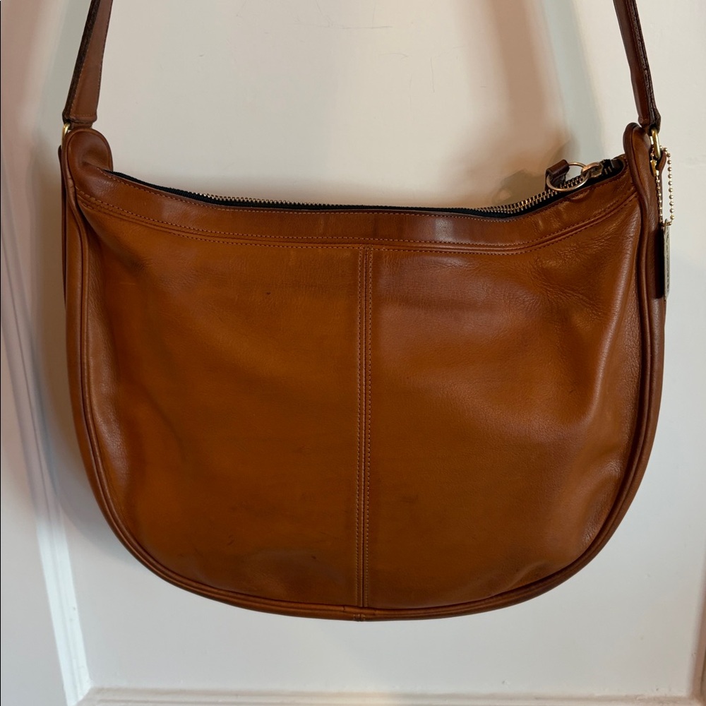 Vintage Coach Brown Leather Hobo Shoulder Bag